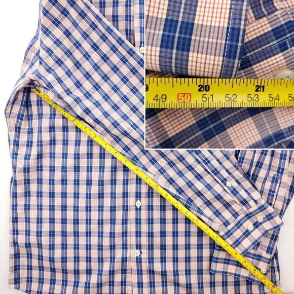 Banana Republic Non-Iron Tailored Slim Fit Shirt Plaid Cotton Men Large - Picture 4 of 10